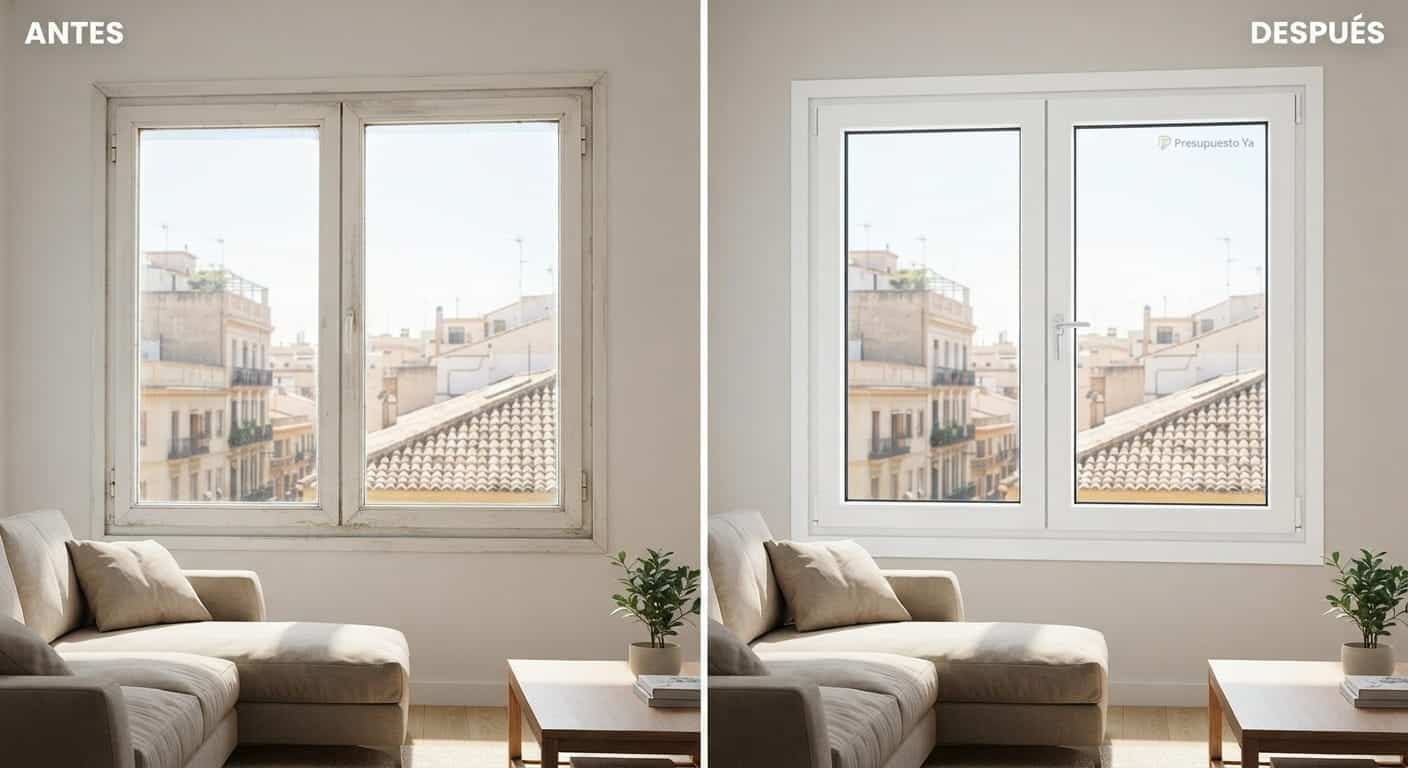 Comparativa de antes y después al cambiar ventanas en Valencia