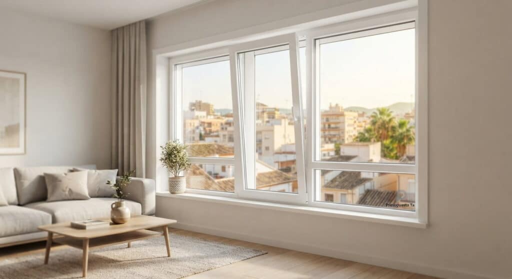 Instalación de ventana de PVC moderna en Valencia